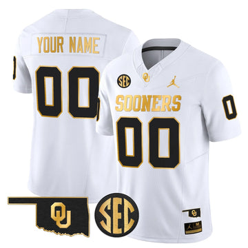 Personalized OU 2026 Gold Vapor Limited Custom Jersey - Stitched - White Gold Stitched