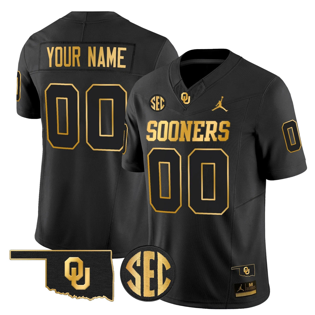 Personalized OU 2026 Gold Vapor Limited Custom Jersey - Stitched - Black Gold Stitched