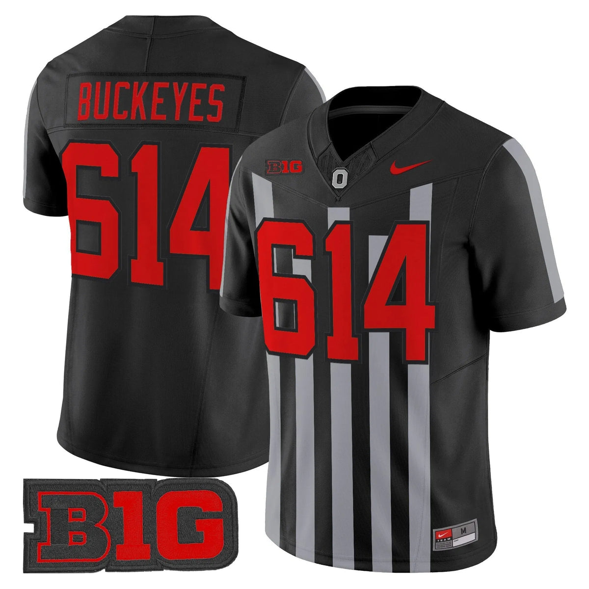 Personalized OSU Throwback Vapor Limited Jersey - Stitched - Black / Buckeyes 614 Stitched