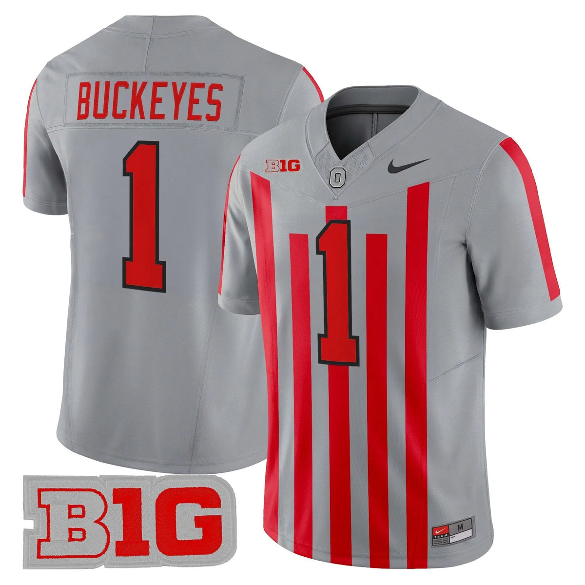 Personalized OSU Throwback Vapor Limited Jersey - Stitched - Gray / #1 Buckeyes Stitched