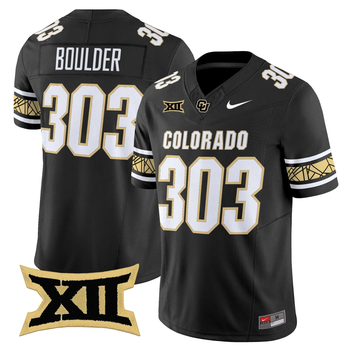 Personalized CU 2026 Vapor Limited Jersey V2 - Stitched - Black / Boulder 303 Stitched
