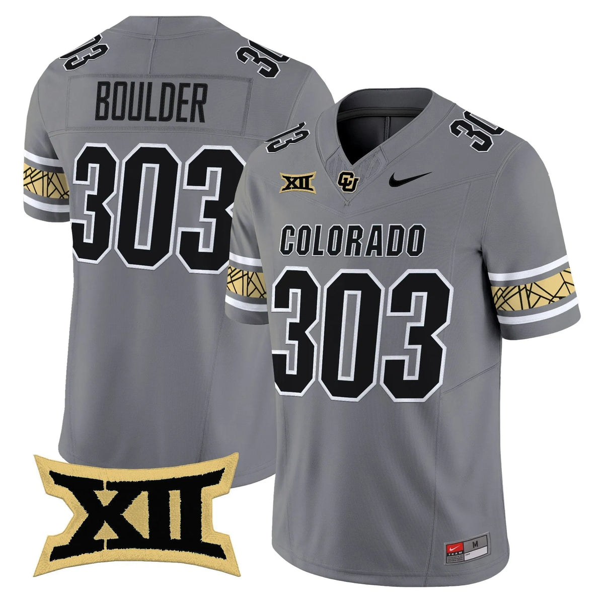 Personalized CU 2026 Vapor Limited Jersey V2 - Stitched - Gray / Boulder 303 Stitched