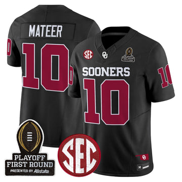 Personalized OU 2026 Playoff First Round Vapor Limited Jersey - Black / John Mateer Stitched