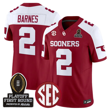 Personalized OU 2026 Playoff First Round Vapor Limited Jersey - Alternate / Jovantae Barnes Stitched