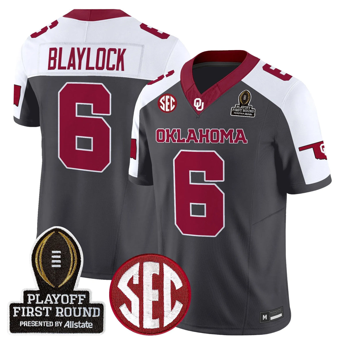 Personalized OU 2026 Playoff First Round Vapor Limited Jersey - Special Anthracite / Tory Blaylock Stitched