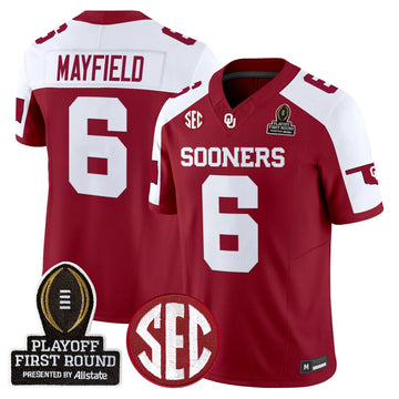 Personalized OU 2026 Playoff First Round Vapor Limited Jersey - Alternate / Baker Mayfield Stitched