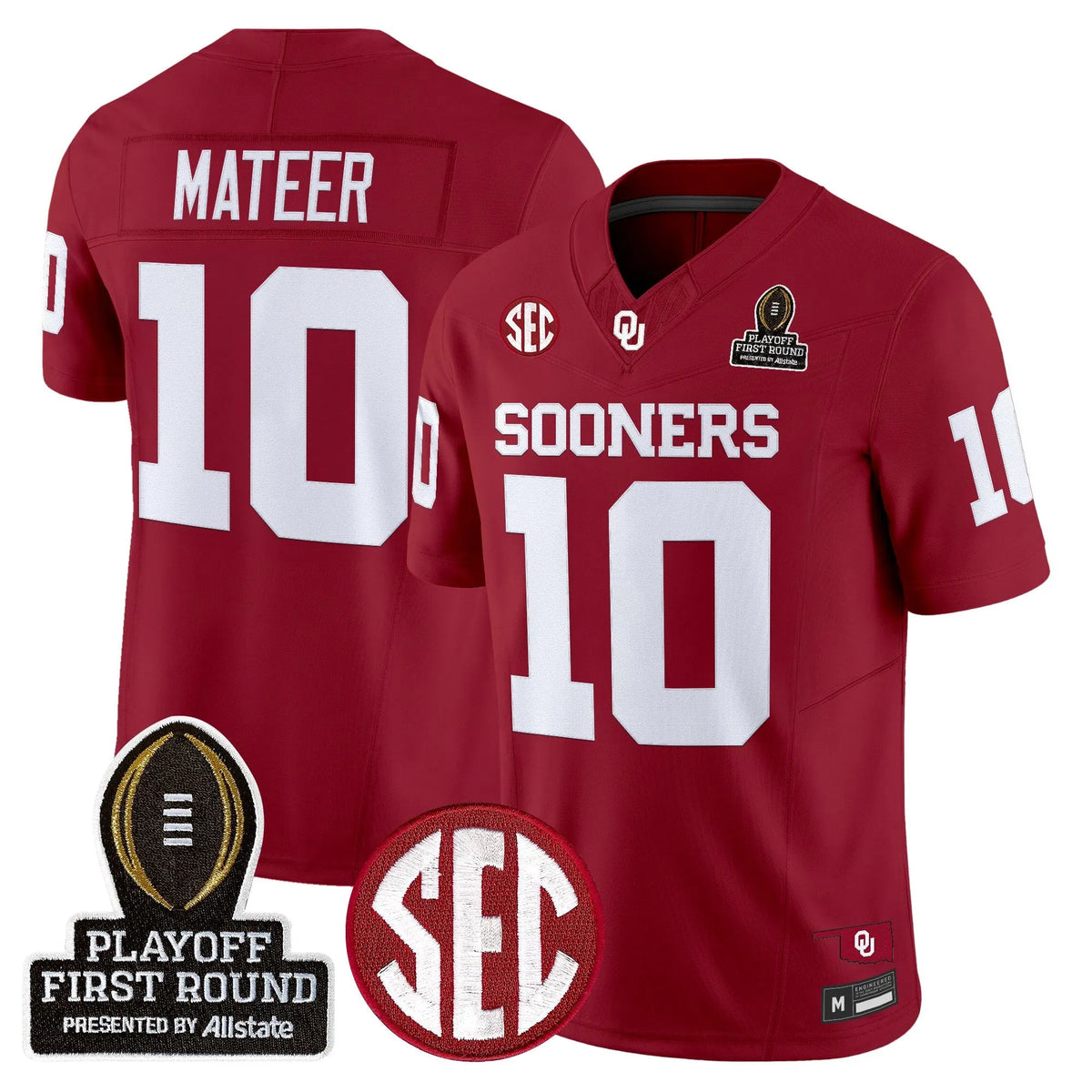 Personalized OU 2026 Playoff First Round Vapor Limited Jersey - Crimson / John Mateer Stitched