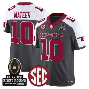 Personalized OU 2026 Playoff First Round Vapor Limited Jersey - Special Anthracite / John Mateer Stitched