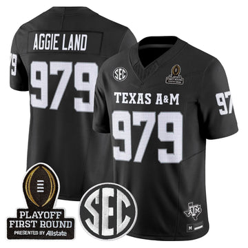 Personalized Aggies 2026 Playoff First Round Vapor Limited Jersey - Black / Aggie Land 979 Stitched