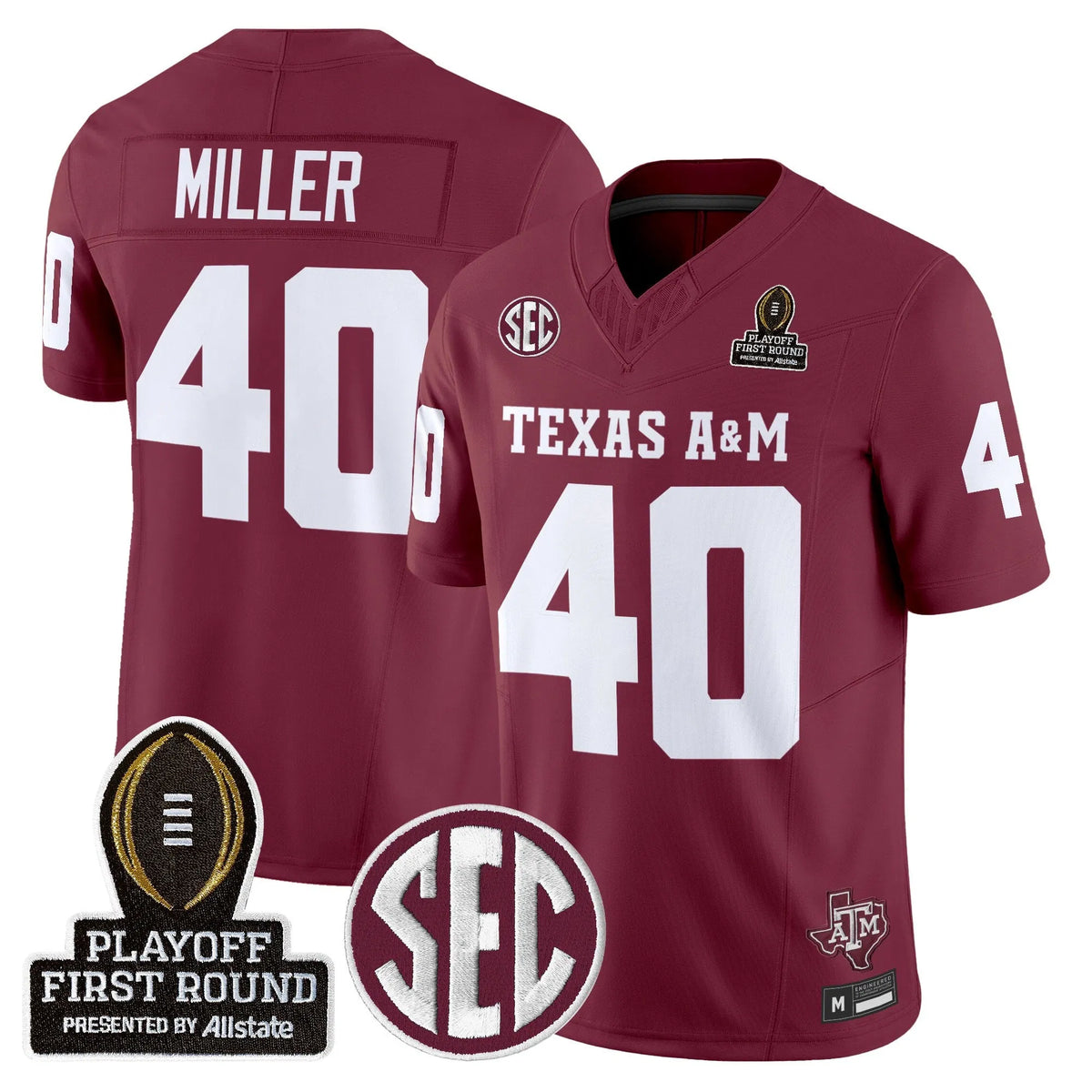 Personalized Aggies 2026 Playoff First Round Vapor Limited Jersey - Maroon / Von Miller Stitched