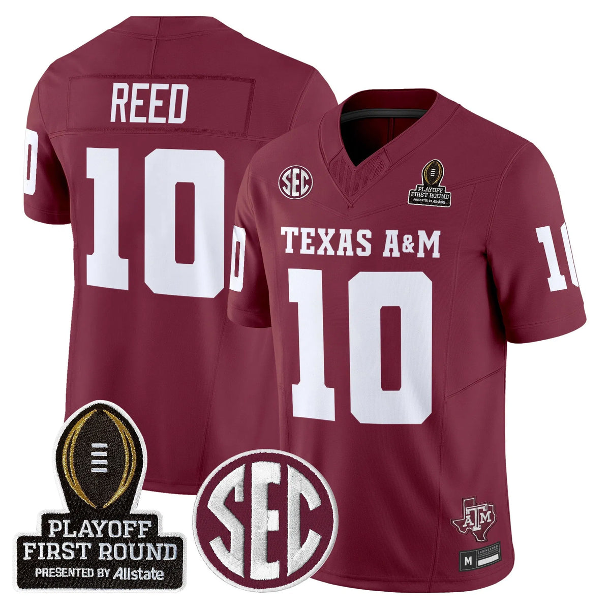 Personalized Aggies 2026 Playoff First Round Vapor Limited Jersey - Maroon / Marcel Reed Stitched