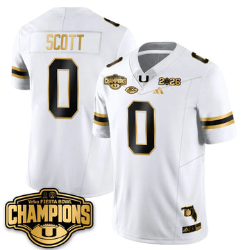 Personalized MIA Football Vapor Limited Gold Jersey - Fiesta Bowl Champions - Keionte Scott - 0 / White Gold Stitched