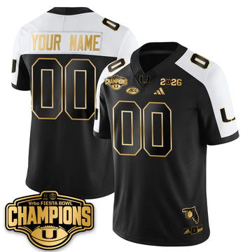Personalized Custom MIA Football Vapor Limited Gold Jersey - Fiesta Bowl Champions - Alternate Stitched