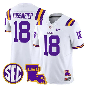 Personalized LSU 2026 Louisiana Patch Vapor Limited Jersey - White / Garrett Nussmeier Stitched