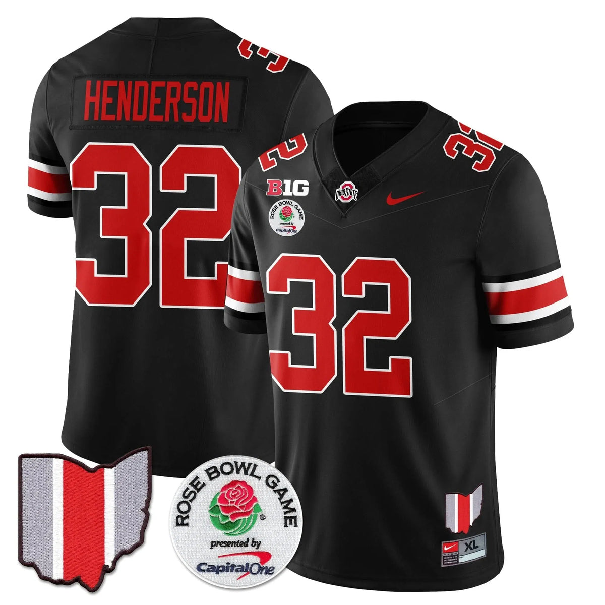 Personalized OSB 2026 Rose Bowl Vapor Limited Jersey - Black / TreVeyon Henderson - 32 Stitched