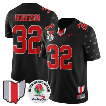 Personalized OSB 2026 Rose Bowl Vapor Limited Jersey - Black Limited / TreVeyon Henderson - 32 Stitched