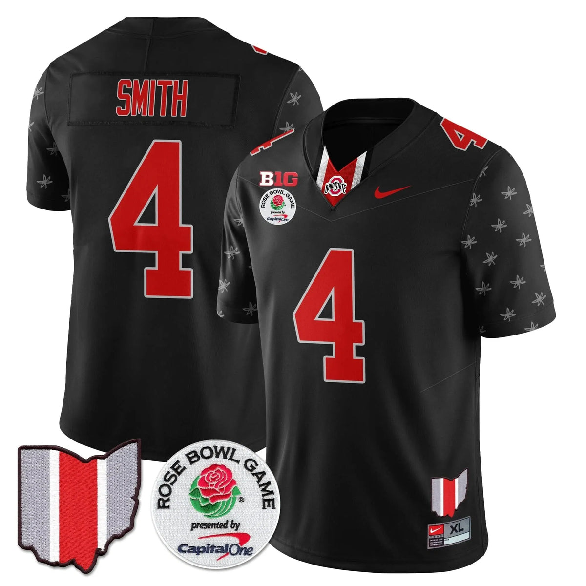 Personalized OSB 2026 Rose Bowl Vapor Limited Jersey - Black Limited / Jeremiah Smith - 4 Stitched