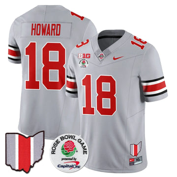 Personalized OSB 2026 Rose Bowl Vapor Limited Jersey - Gray / Will Howard - 18 Stitched