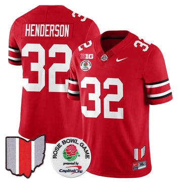 Personalized OSB 2026 Rose Bowl Vapor Limited Jersey - Scarlet / TreVeyon Henderson - 32 Stitched