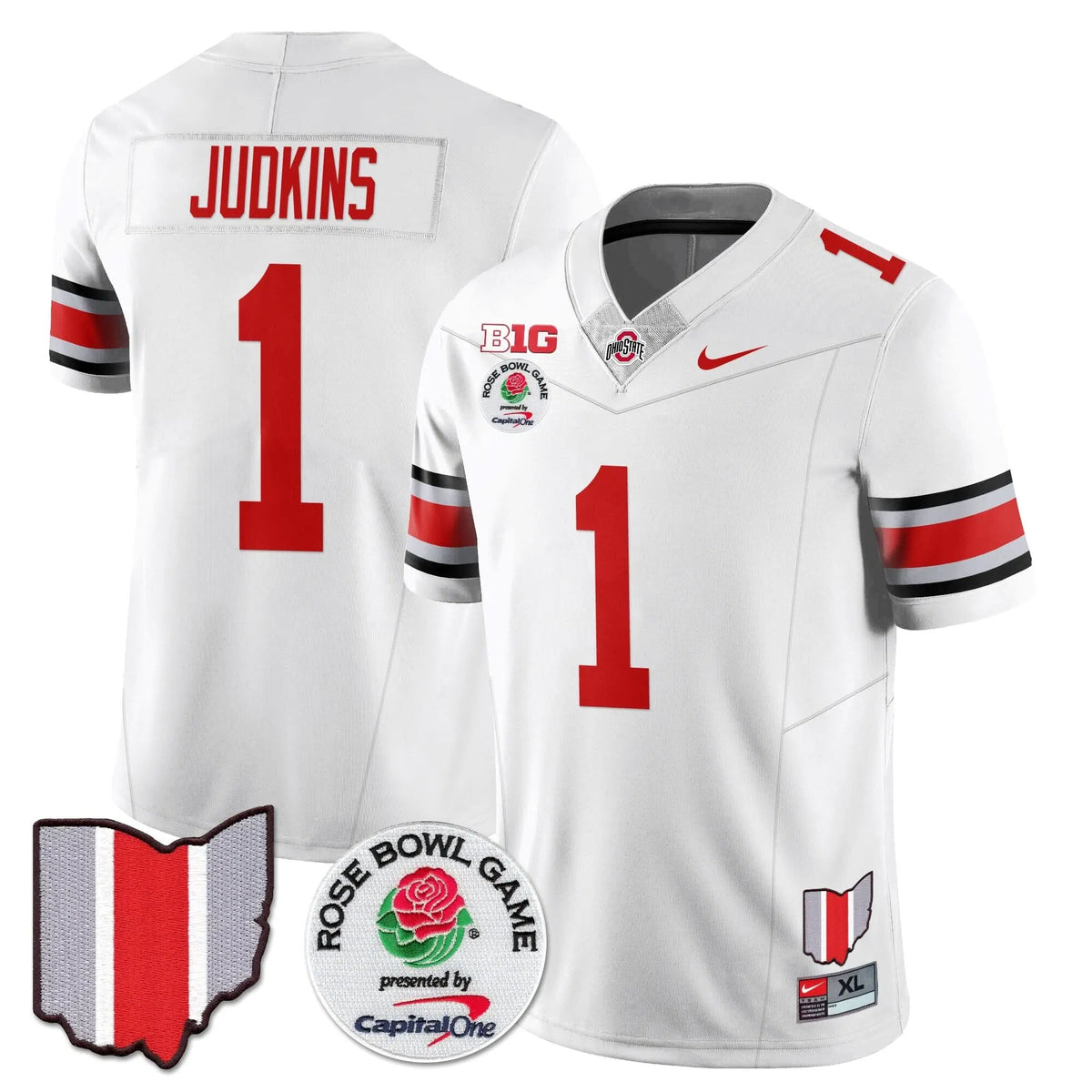 Personalized OSB 2026 Rose Bowl Vapor Limited Jersey - White / Quinshon Judkins - 1 Stitched
