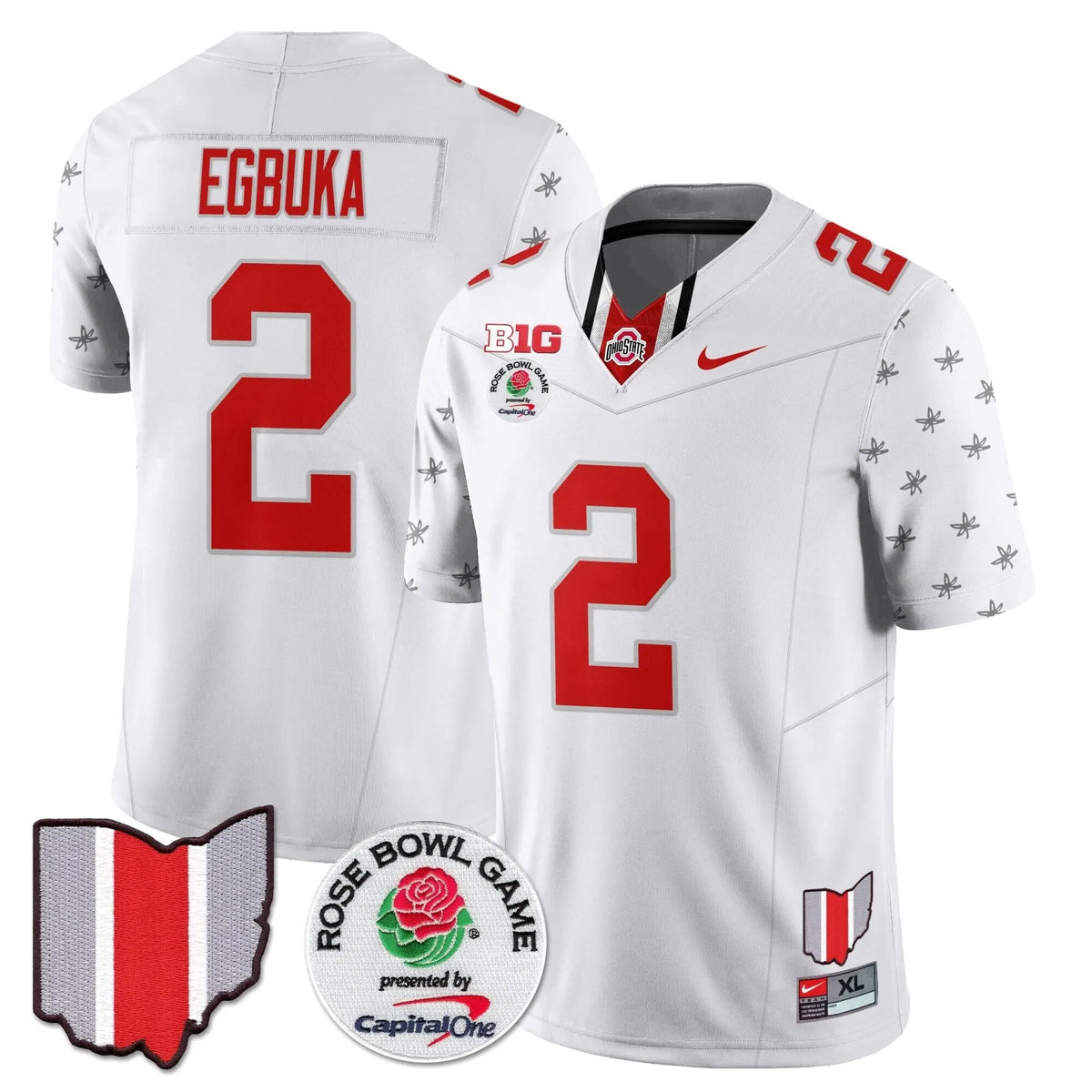 Personalized OSB 2026 Rose Bowl Vapor Limited Jersey - White Limited / Emeka Egbuka - 2 Stitched
