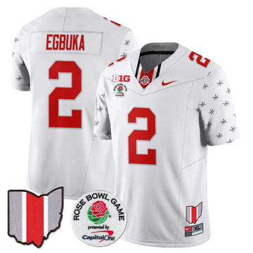 Personalized OSB 2026 Rose Bowl Vapor Limited Jersey - White Limited / Emeka Egbuka - 2 Stitched