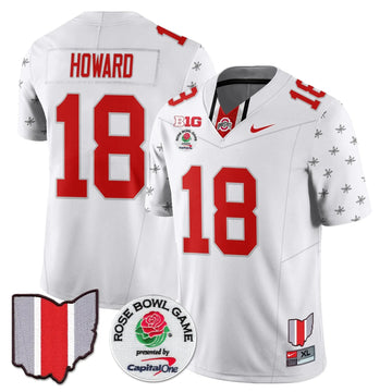 Personalized OSB 2026 Rose Bowl Vapor Limited Jersey - White Limited / Will Howard - 18 Stitched