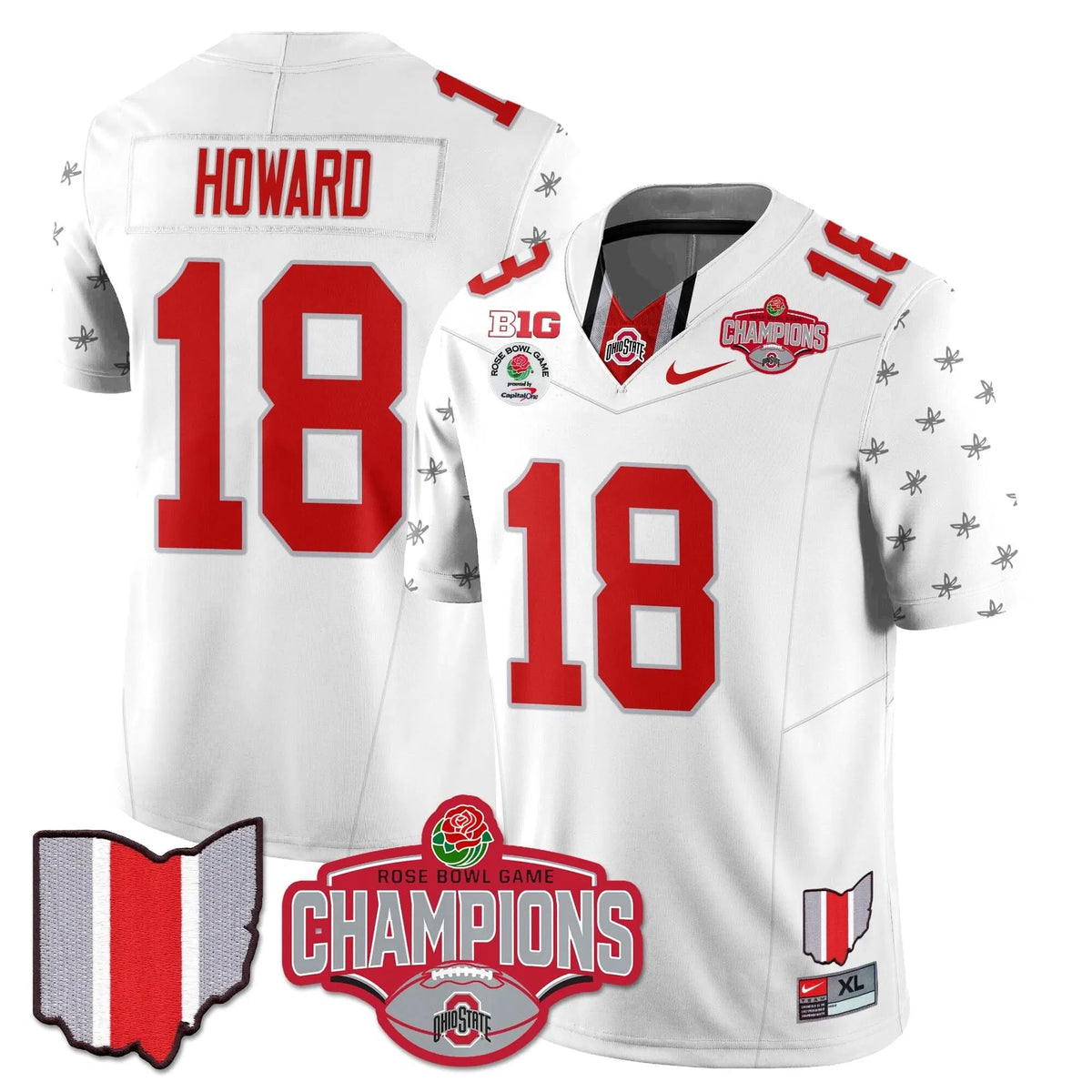 Personalized OSB 2026 Rose Bowl Champions Jersey - White Limited / Will Howard Stitched