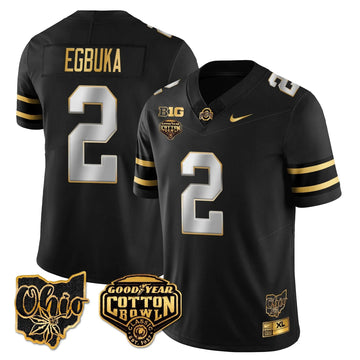 Personalized OSB 2026 Cotton Bowl Classic Jersey Gold - Black Gold / Emeka Egbuka Stitched