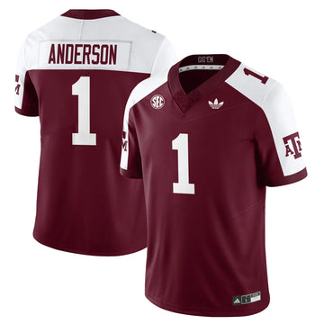 Personalized Aggies Football 1975 Throwback Jersey - Maroon Alternate / Bryce Anderson - 1 Stitched