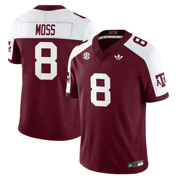 Personalized Aggies Football 1975 Throwback Jersey - Maroon Alternate / Le'Veon Moss - 8 Stitched