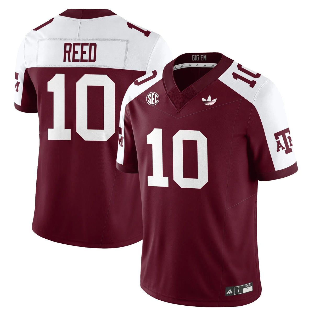 Personalized Aggies Football 1975 Throwback Jersey - Maroon Alternate / Marcel Reed - 10 Stitched
