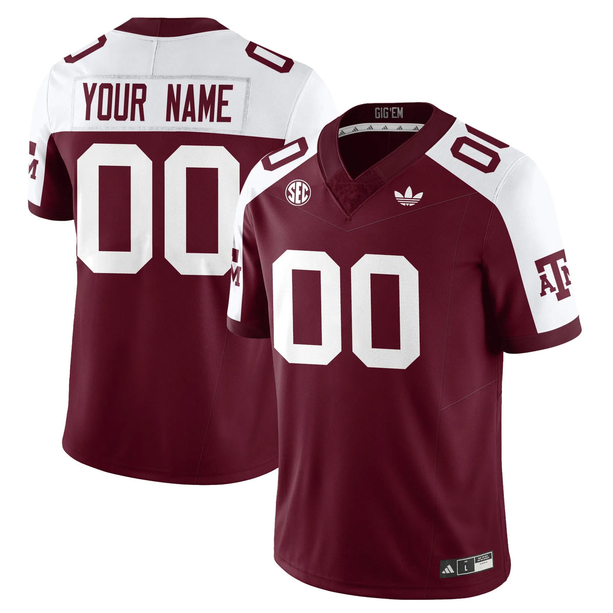 Personalized Aggies Football 1975 Throwback Custom Jersey - Maroon Alternate Stitched