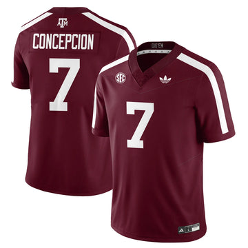 Personalized Aggies Football 1975 Throwback Jersey - Maroon / KC Concepcion - 7 Stitched