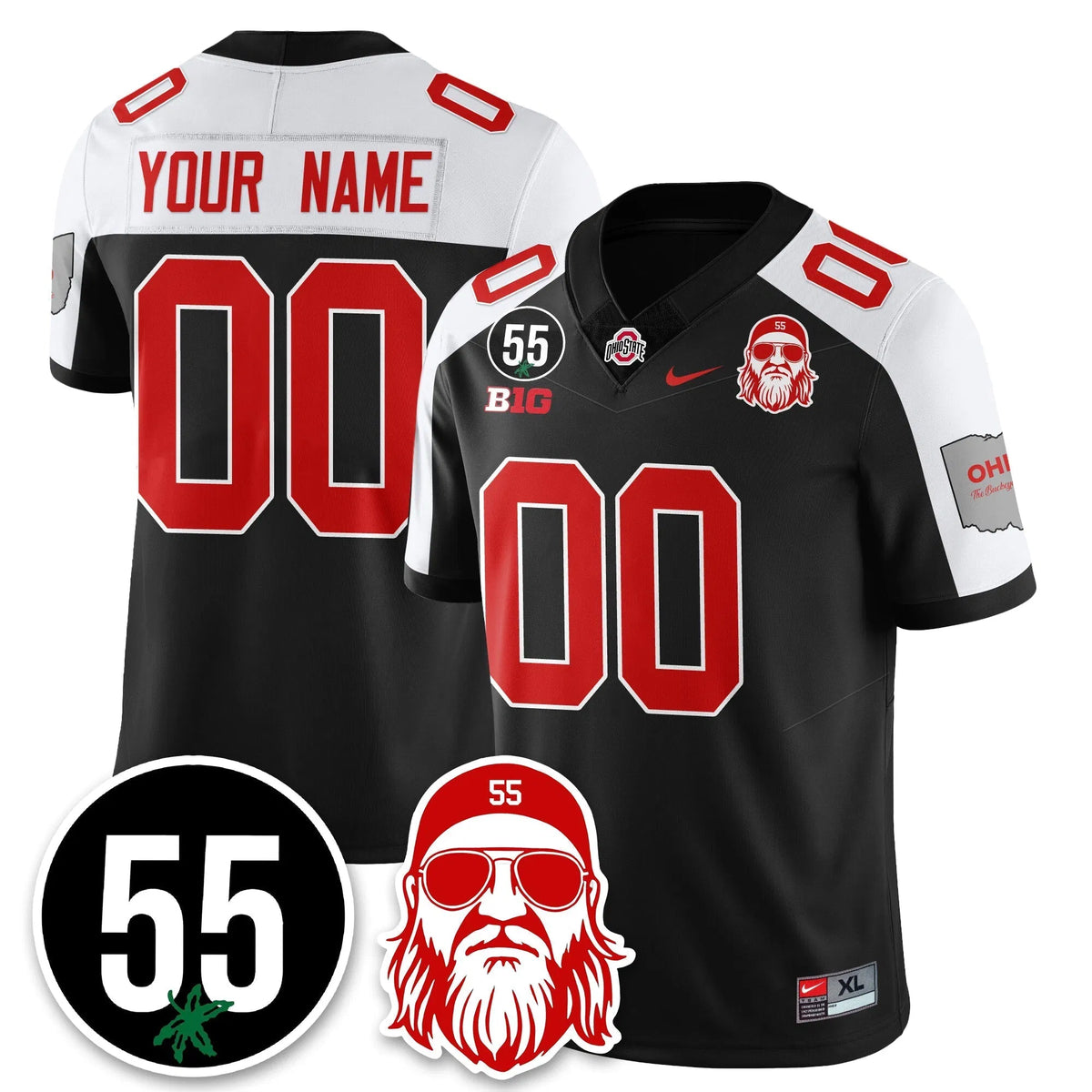Personalized Custom OSU Vapor Limited Jersey - Nick Mangold Patch - Black Alternate Stitched
