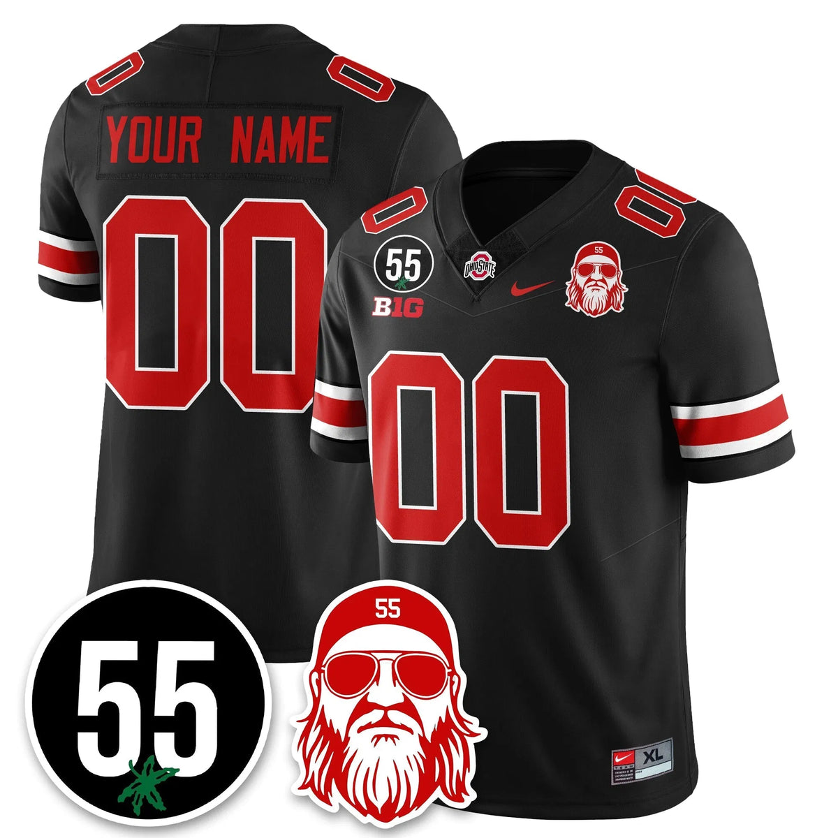 Personalized Custom OSU Vapor Limited Jersey - Nick Mangold Patch - Black Stitched