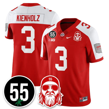 Personalized OSU Vapor Limited Jersey - Nick Mangold Patch - Red Alternate / Lincoln Kienholz - 3 Stitched