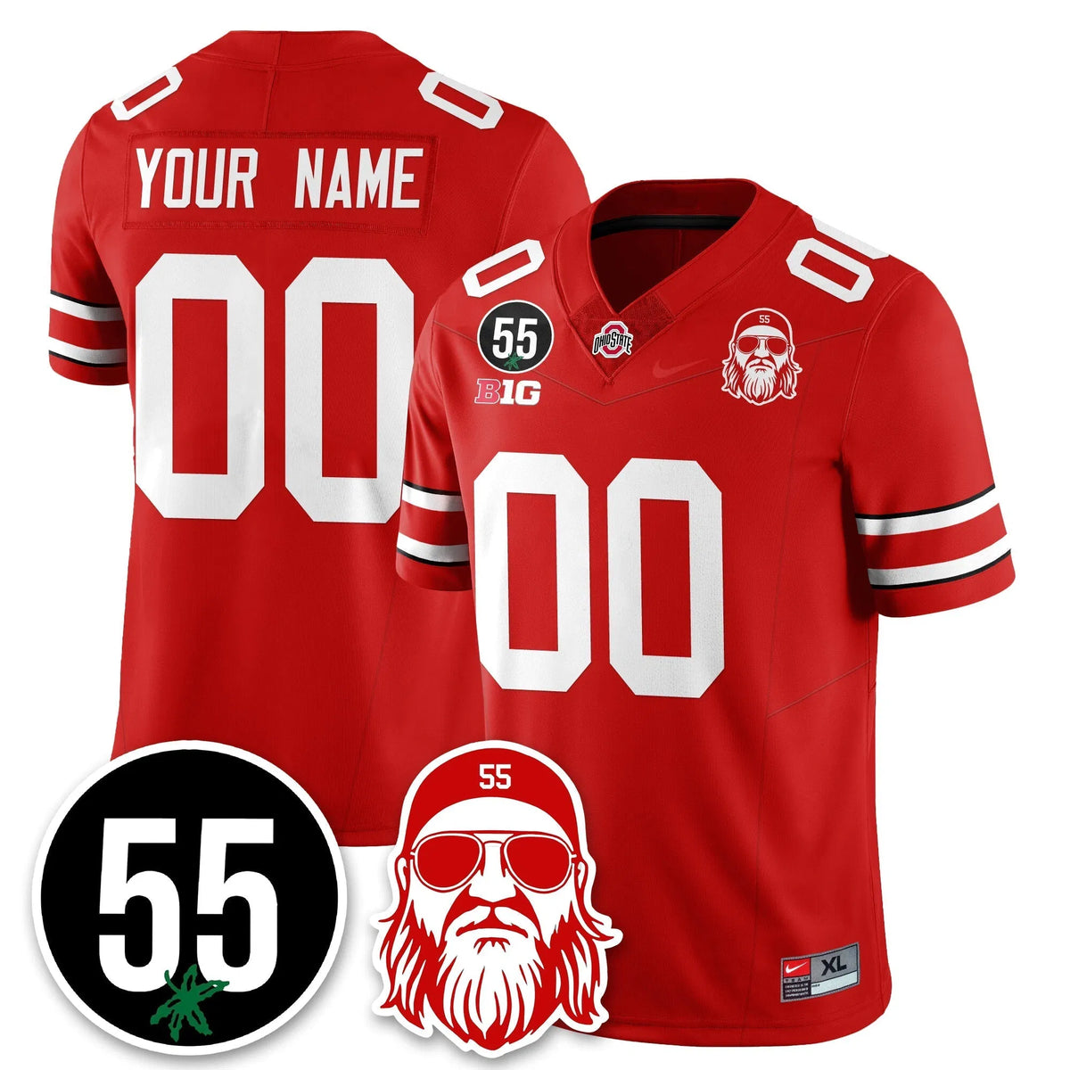 Personalized Custom OSU Vapor Limited Jersey - Nick Mangold Patch - Red Stitched