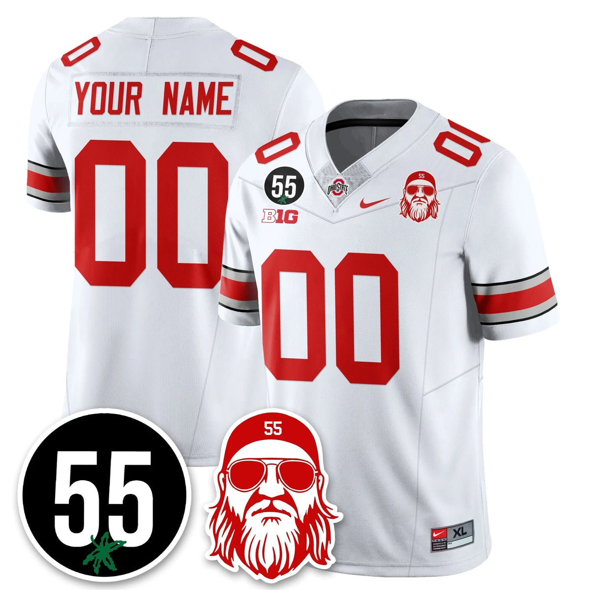 Personalized Custom OSU Vapor Limited Jersey - Nick Mangold Patch - White Stitched