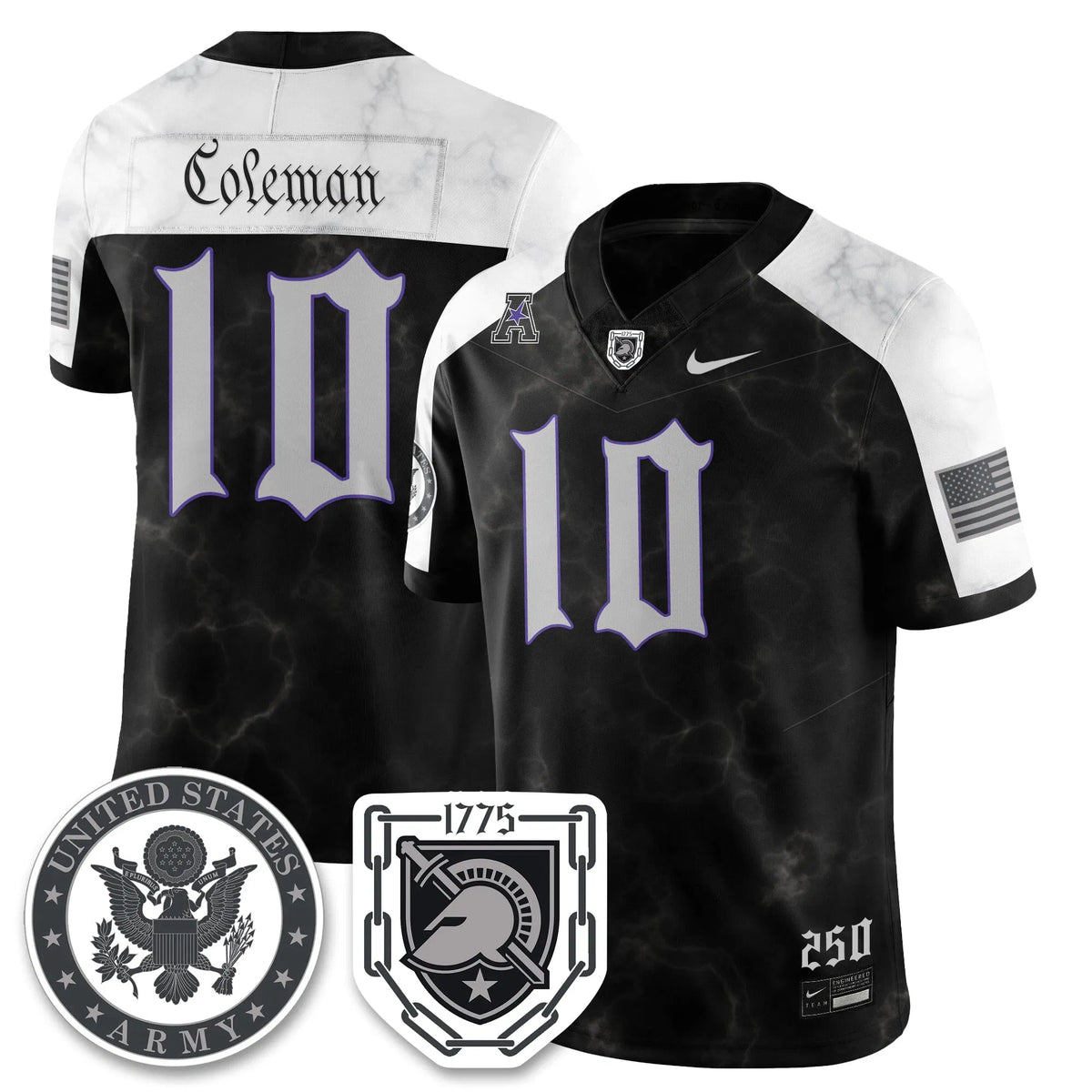 Personalized ABK Vapor Limited Jersey - 250 Years of Service and Sacrifice - Dewayne Coleman - 10 / Alternate Stitched
