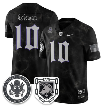 Personalized ABK Vapor Limited Jersey - 250 Years of Service and Sacrifice - Dewayne Coleman - 10 / Black Stitched