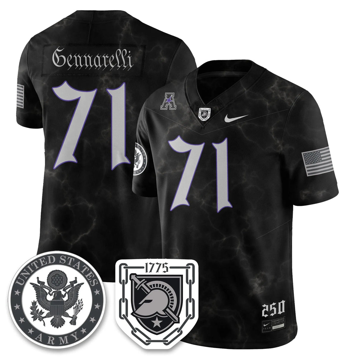Personalized ABK Vapor Limited Jersey - 250 Years of Service and Sacrifice - Paolo Gennarelli - 71 / Black Stitched