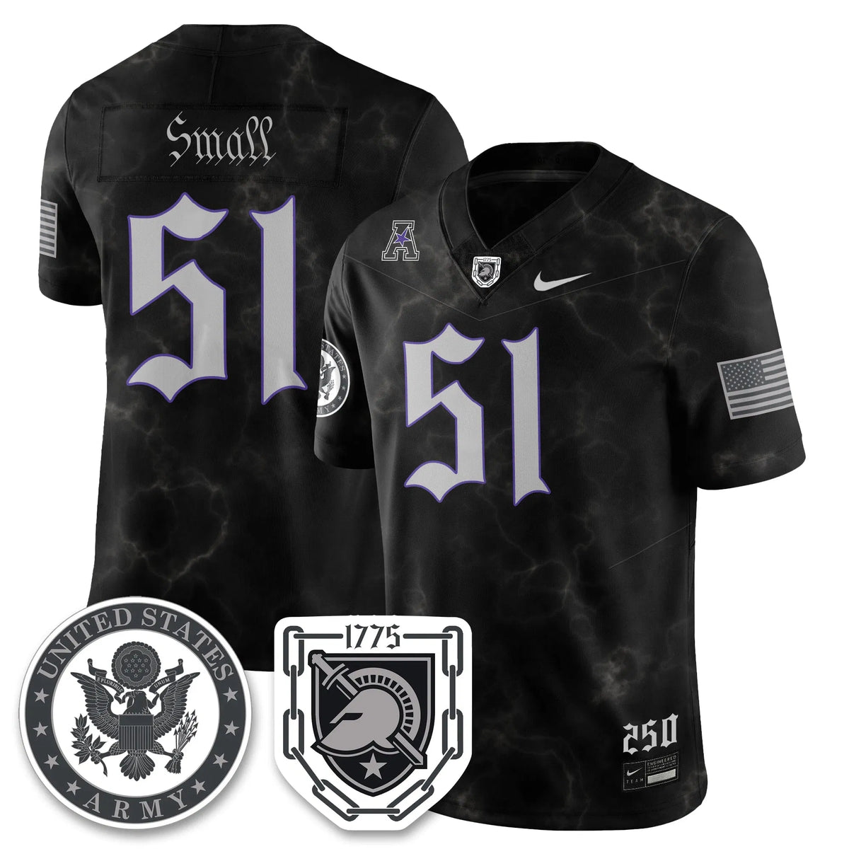 Personalized ABK Vapor Limited Jersey - 250 Years of Service and Sacrifice - Brady Small - 51 / Black Stitched