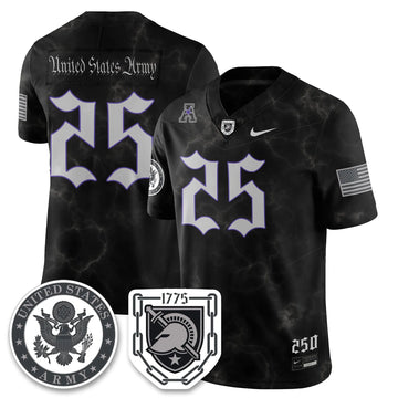Personalized ABK Vapor Limited Jersey - 250 Years of Service and Sacrifice - United States Army - 25 / Black Stitched
