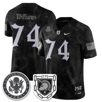 Personalized ABK Vapor Limited Jersey - 250 Years of Service and Sacrifice - Teddy Williams - 74 / Black Stitched