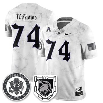 Personalized ABK Vapor Limited Jersey - 250 Years of Service and Sacrifice - Teddy Williams - 74 / White Stitched