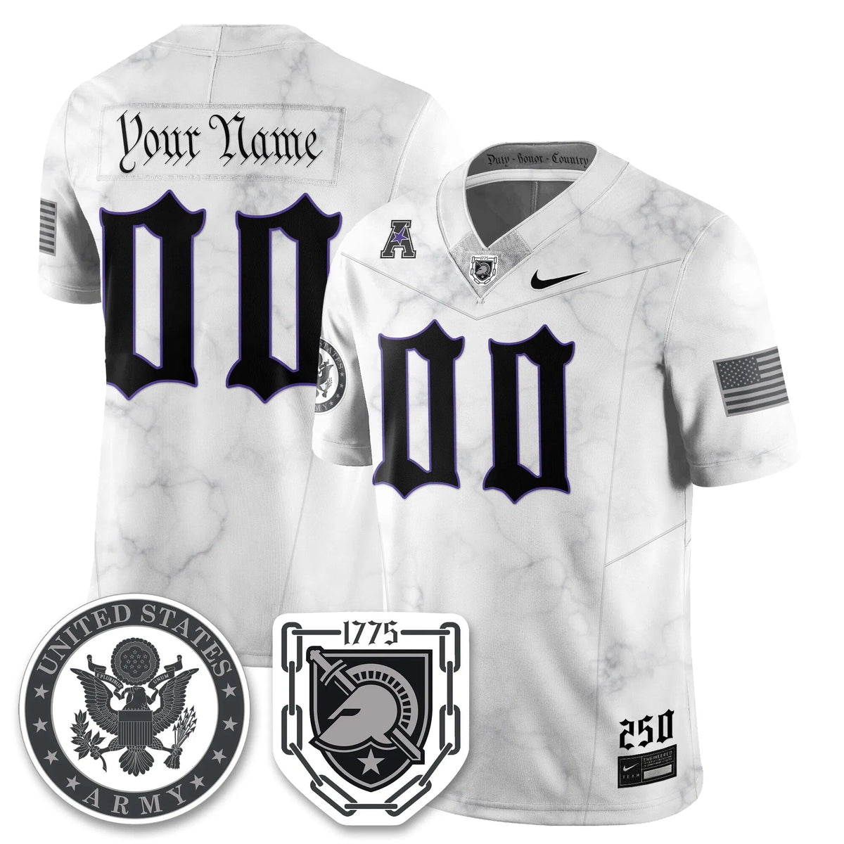 Personalized Custom ABK Vapor Limited Jersey - 250 Years of Service and Sacrifice - White Stitched