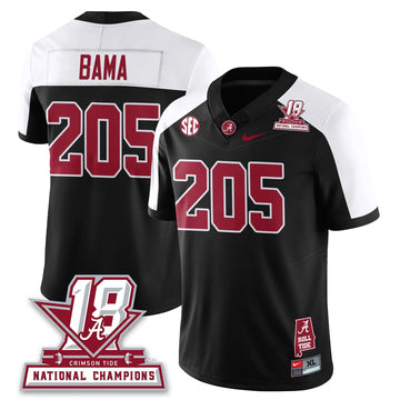 Personalized BAMA 18x-Time National Champions Vapor Limited Jersey - Alternate Black / Bama - 205 Stitched