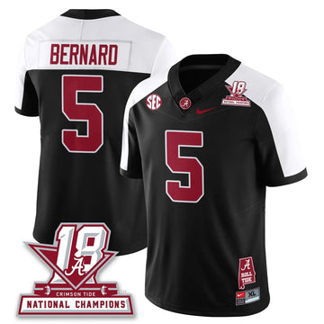 Personalized BAMA 18x-Time National Champions Vapor Limited Jersey - Alternate Black / Germie Bernard - 5 Stitched