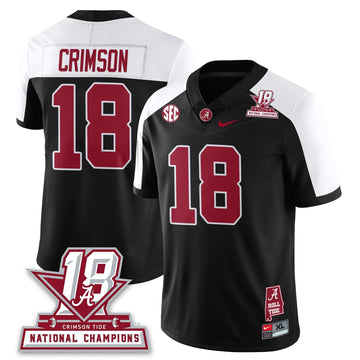 Personalized BAMA 18x-Time National Champions Vapor Limited Jersey - Alternate Black / Crimson - 18 Stitched